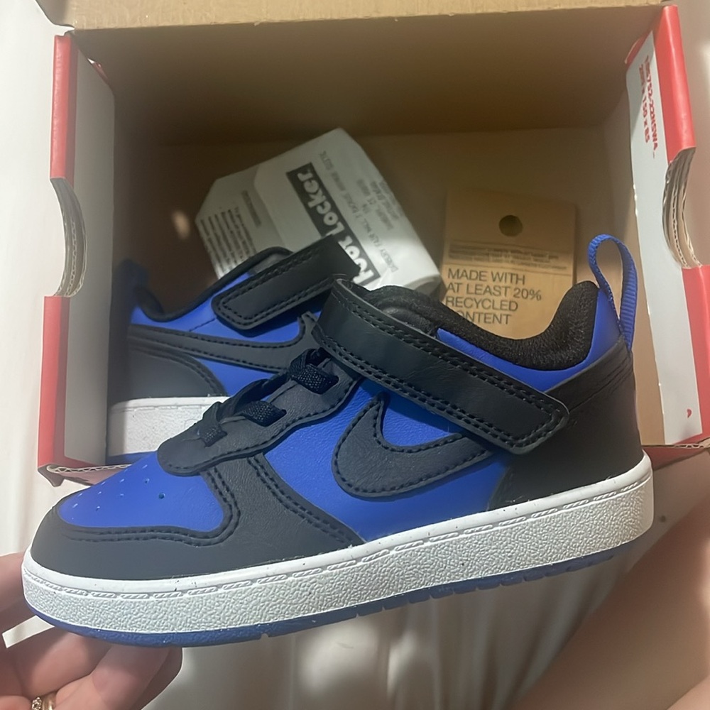 Nike Court Borough Low Recraft TD in Game Royal and Black